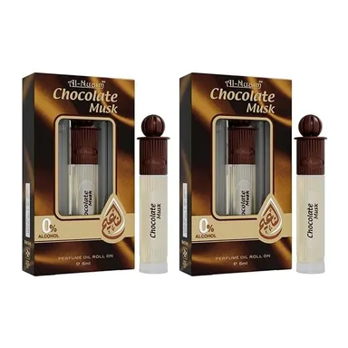 Al-Nuaim Chocolate Musk Attar Roll On Pack of 2 x 12ml| Unisex, Alcohol-Free, Long-Lasting Perfume Oil thumbnail 0