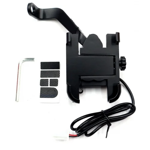 TechGear USB Mobile Holder Stand | Adjustable Portable Desk Mount | Compatible with iPhone & Android | Black image 2