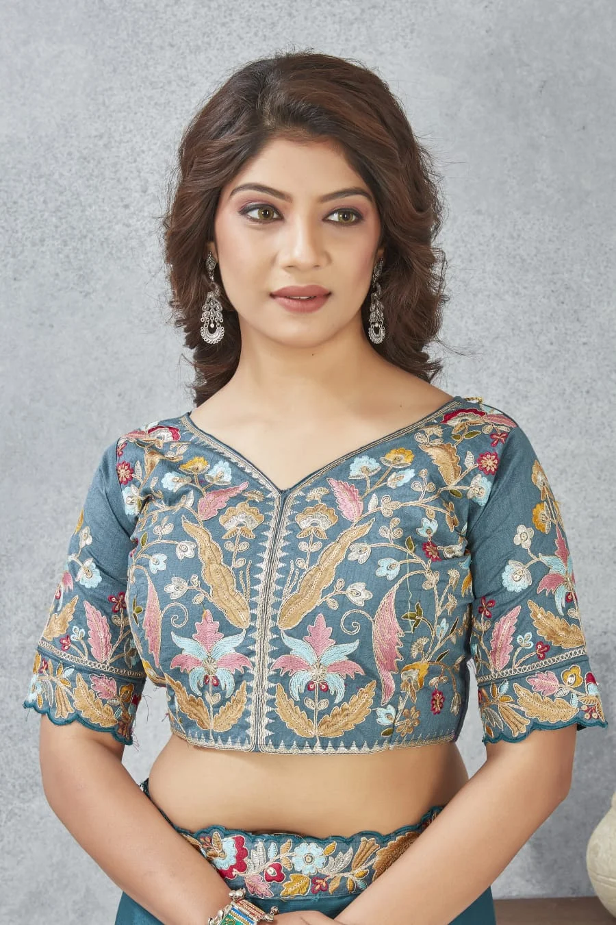 Banarasi Teal Blue Silk Saree | Embroidered Zari Border| Designer Blouse Piece | Wedding Festive Wear image 4