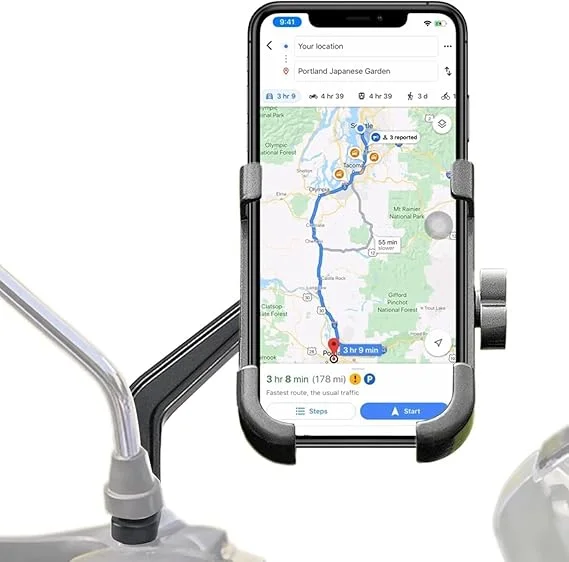 Universal Bicycle Phone Mount Holder | Adjustable Handlebar Clamp | Black | Compatible with All Smartphones image 2