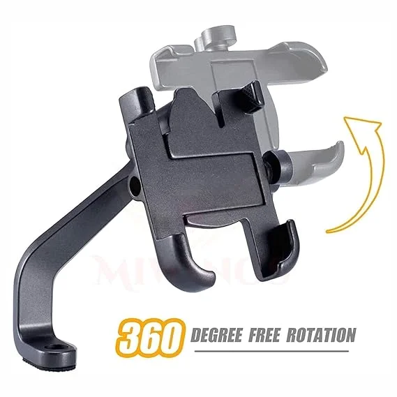 Universal Bicycle Phone Mount Holder | Adjustable Handlebar Clamp | Black | Compatible with All Smartphones image 3