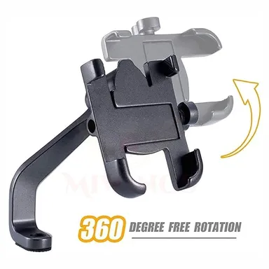 Universal Bicycle Phone Mount Holder | Adjustable Handlebar Clamp | Black | Compatible with All Smartphones thumbnail 2