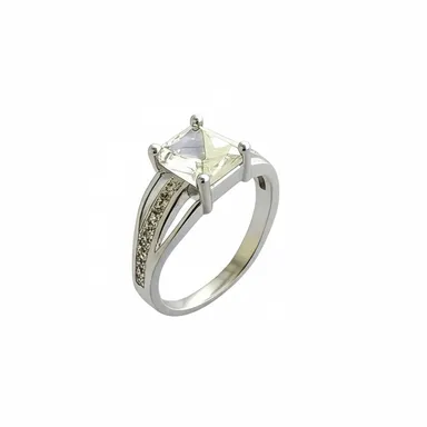  Elegant Engagement Ring for Women with Square Cut CZ Stone |Sparkling Accents  thumbnail 2