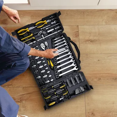 Stanley 110‑Piece Multi Tool Set | STMT81243 | Socket| Ratchet & Bits Combo Kit for Home & Workshop thumbnail 1