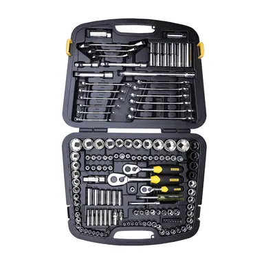 Stanley 150 Pcs Master Tool Set | 94-181 Complete Professional Hand Tool Kit for Mechanics and DIY thumbnail 0