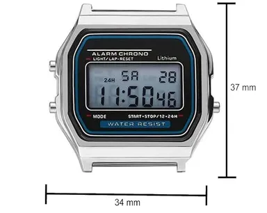 Vedu Digital Watch | Vintage Square Dial Unisex WR70 | Men Women|  Pack of 1 thumbnail 3