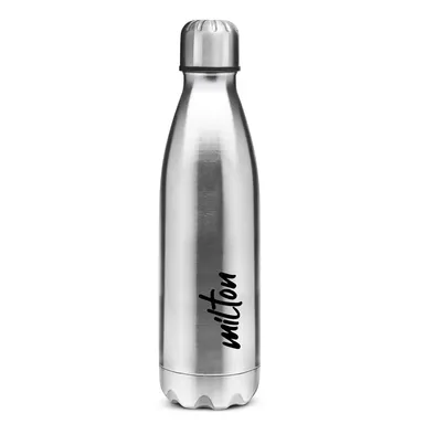 Milton Shine 1000 Stainless Steel Water Bottle 870 ml Single Walled Leakproof Rust-Free Silver Travel Bottle with Easy Grip thumbnail 0