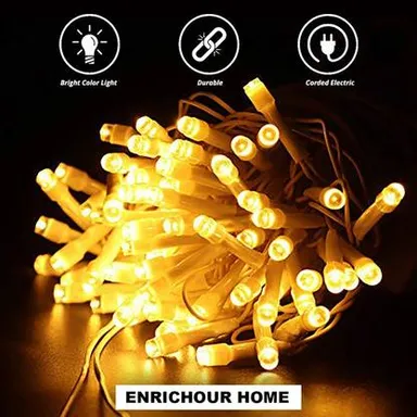 Golden LED String Lights | 15m Decorative Lights for Festivals| Parties & Home Décor | Battery-Powered| Energy-Efficient| Outdoor & Indoor Use  thumbnail 1