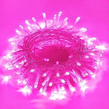 Pink LED Decorative String Lights 15m | Festival & Party Lighting | Indoor Outdoor Use image 1