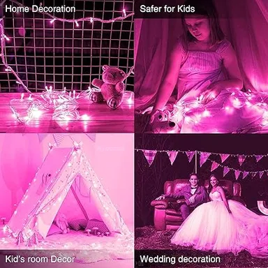 Pink LED Decorative String Lights 15m | Festival & Party Lighting | Indoor Outdoor Use thumbnail 4