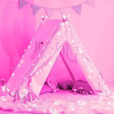 Pink LED Decorative String Lights 15m | Festival & Party Lighting | Indoor Outdoor Use thumbnail 2