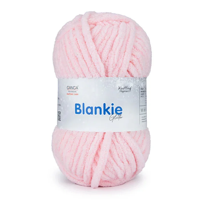 Ganga Acrowools Glitter Chenille Yarn 100gm Pack of 4 | Soft Knitting Yarn | Blankets DIY Crafts image 1