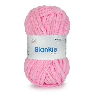 Ganga Acrowools Glitter Chenille Yarn 100gm Pack of 4 | Soft Knitting Yarn | Blankets, DIY Crafts | Pink thumbnail 0