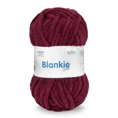 Ganga Acrowools | Glitter Chenille Knitting Yarn | Super Soft 100gm Each | Pack of 4 | Dark Red Wool for Crochet & Blanket Making thumbnail 0