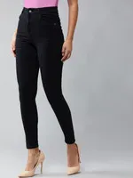 SuperFit Super High Waist Jeans for Women | Stretch Denim Slim Fit Plus Size | Blue Wash Comfort thumbnail 0