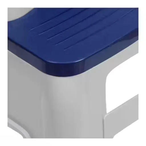Strong Durable Plastic Seating Stool for Adults Home Bathroom Kitchen Office Bedroom Living Room High Load Capacity Stackable Heavy Duty Grey Blue image 2