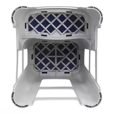 Strong Durable Plastic Seating Stool for Adults Home Bathroom Kitchen Office Bedroom Living Room High Load Capacity Stackable Heavy Duty Grey Blue thumbnail 2
