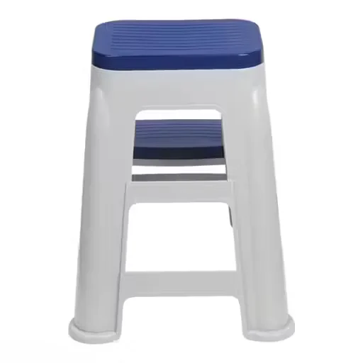 Strong Durable Plastic Seating Stool for Adults Home Bathroom Kitchen Office Bedroom Living Room High Load Capacity Stackable Heavy Duty Grey Blue image 1