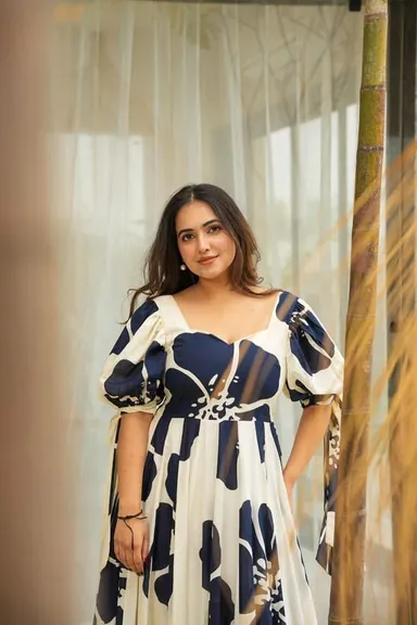 Premium Printed Rayon Gown Collection| Digital Floral Anarkali Maxi Dresses for Women | XXL thumbnail 1