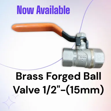 Full Brass Forged Ball Valve 1/2 Inch | Threaded 15mm | Durable Industrial Plumbing Valve