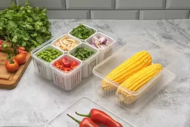 Spring Onion Storage Box | 6-in-1 Multipurpose Food Storage | Container for Onion Garlic Ginger thumbnail 2