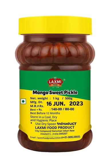 Homemade Mango Sweet and Spicy Pickle Authentic Odia Achar 1kg |500g Jar Natural Preservative‑Free ISO Certified FSSAI Approved Homemade Aam Ka Achaar thumbnail 1