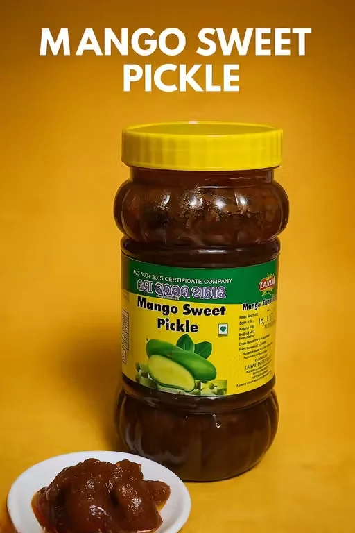 Homemade Mango Sweet and Spicy Pickle Authentic Odia Achar 1kg |500g Jar Natural Preservative‑Free ISO Certified FSSAI Approved Homemade Aam Ka Achaar image 1