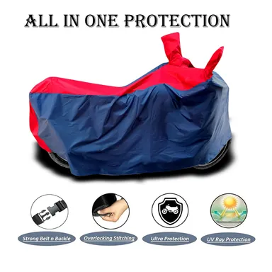 Bike Cover for Hero HF 100, HF Deluxe & HF Dawn BS6 | Waterproof Scratch & UV Protection | Dustproof Motorcycle Body Cover | Navy & Red | All Models thumbnail 1