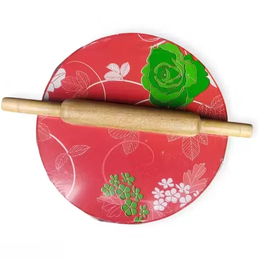 Wooden Roti Maker Set Heavy Duty 10 Inch Chakla Belan Board Handmade Sheesham Wood Chapati Rolling Board Kitchen Tool for Home I Flatbreads image 1