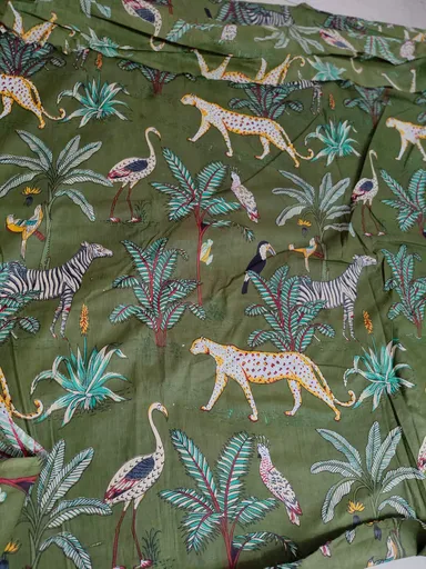 Jaipuri Floral Printed Cotton Fabric 100 % Cotton | 5 Meter | 44 in Width | Women Dress Material | Natural Dye thumbnail 1