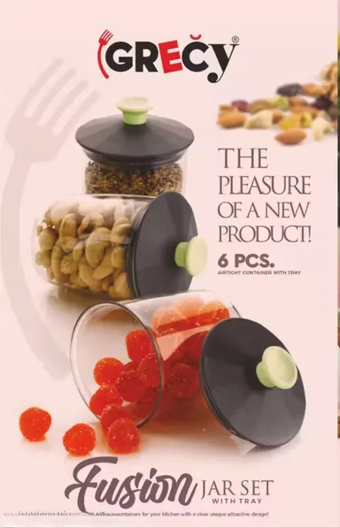 Airtight | 6 Jar Container | Set with 360 Degree Revolving Tray thumbnail 1