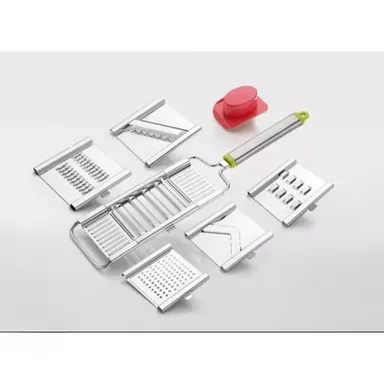 6-in-1 Stainless Steel Grater | Stainless Steel Slicer | Multi-Functional Kitchen Tool | Food Preparation Tool | Compact Kitchen Slicer thumbnail 1