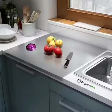 Stainless Steel Cutting Board | Durable Metal Chopping Board for Kitchen | Large Rustproof Steel Cutting Board | for Home & Professional Use