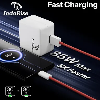 Indorise Super Vooc 85W Fast Charger + Data Cable | Triple Protocol PD/Warp/Dash | Universal USB‑C Adapter thumbnail 3