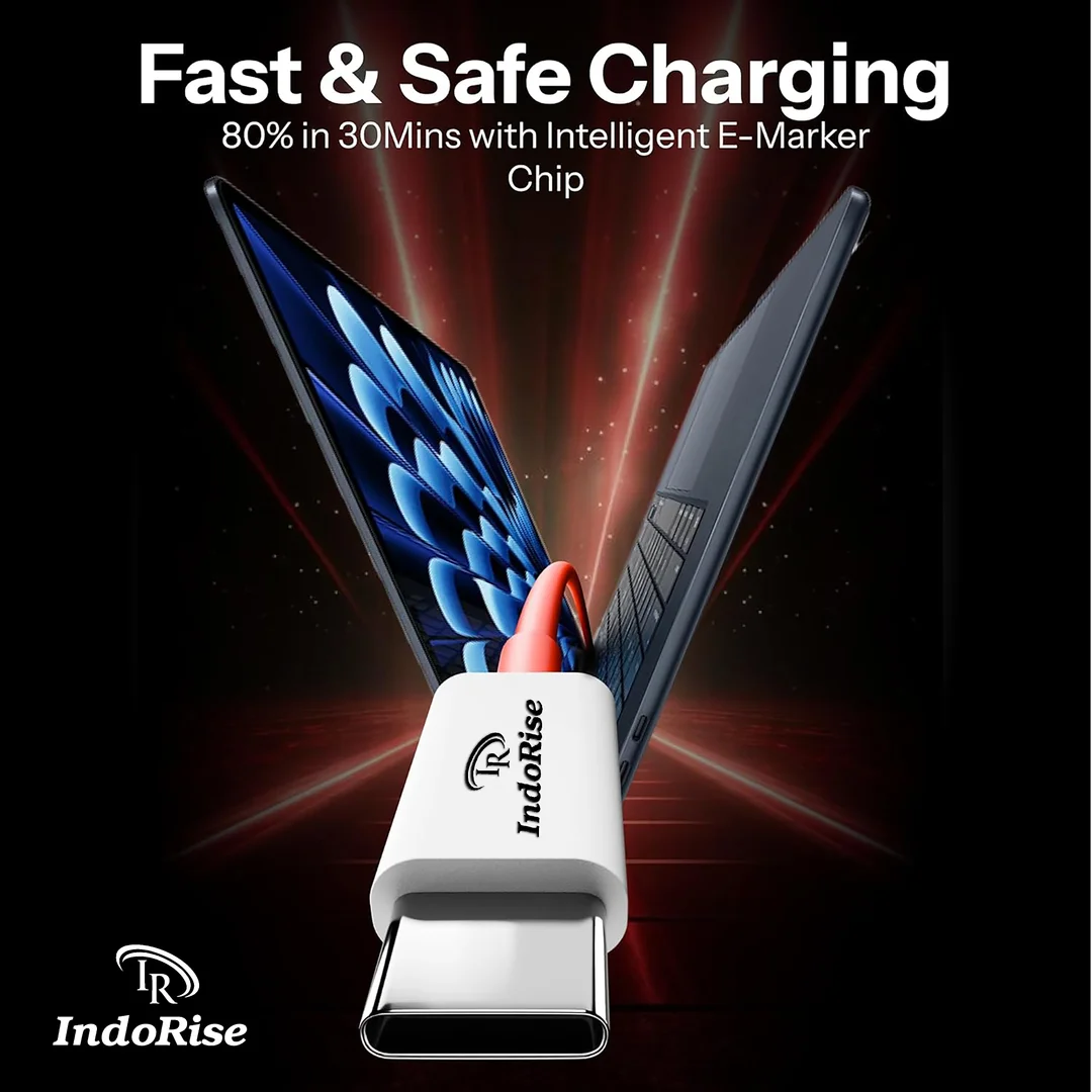 Indorise Super Vooc 85W Fast Charger + Data Cable | Triple Protocol PD/Warp/Dash | Universal USB‑C Adapter image 2