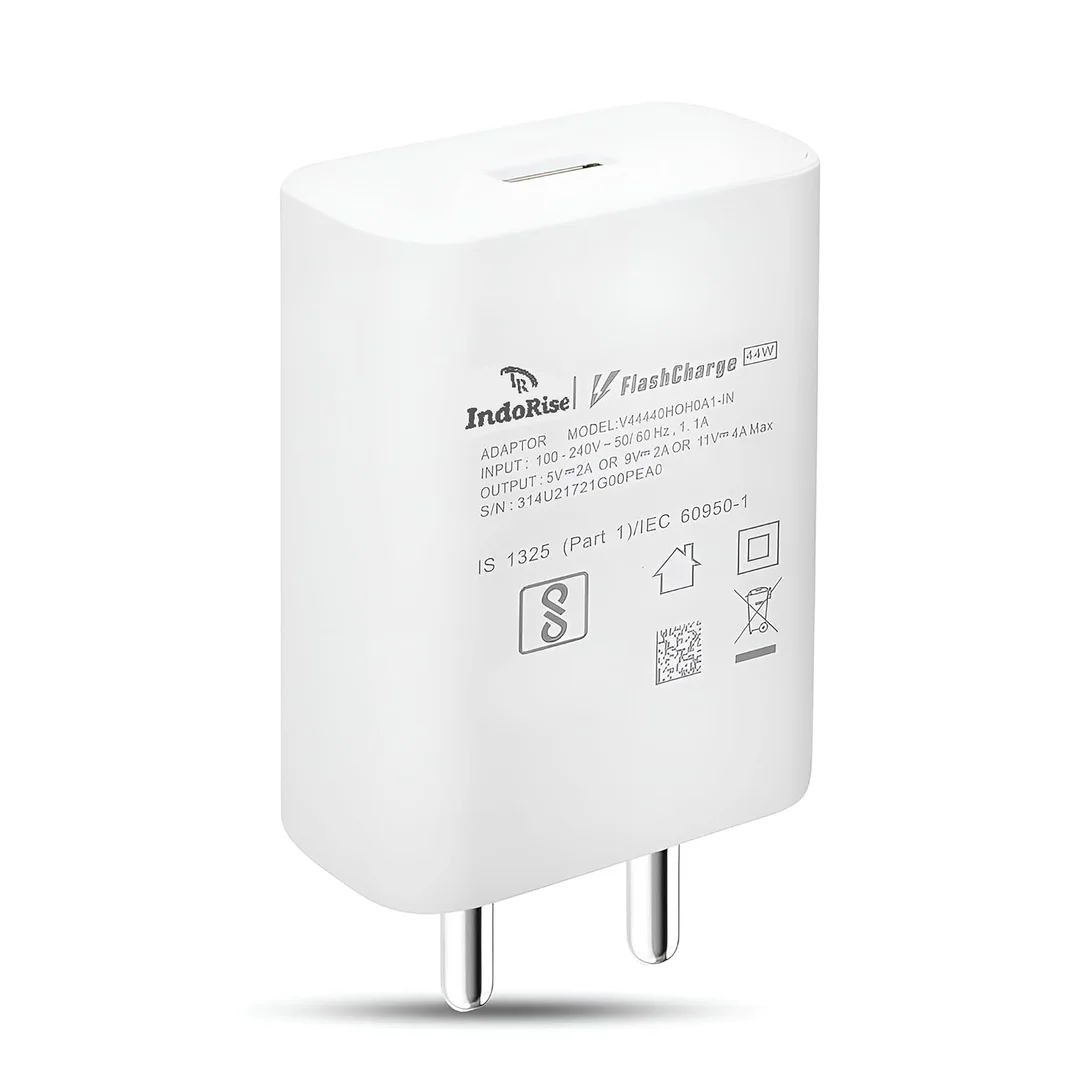 Indorise 44W Flash Charger 44 W | Fast Charge Adapter + Cable | Compatible Vivo, iqoo | Standard USB‑C Power Delivery image 1
