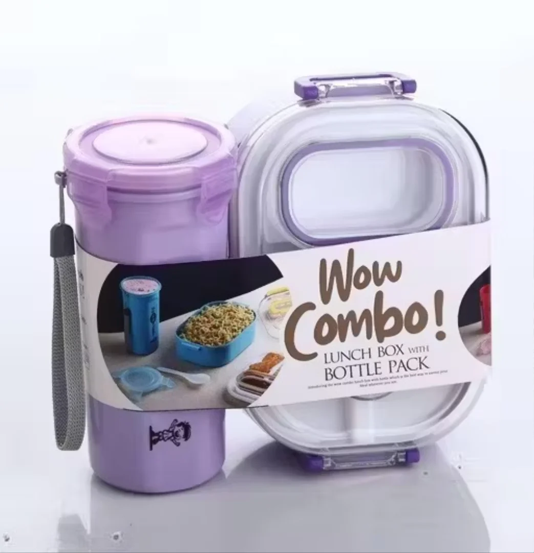 Eco-Friendly Leakproof Lunch Box for Kids | Tiffin Box Set for School | Colorful Trendy Lunch Box with Compartments image 1