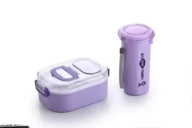Eco-Friendly Leakproof Lunch Box for Kids | Tiffin Box Set for School | Colorful Trendy Lunch Box with Compartments thumbnail 2