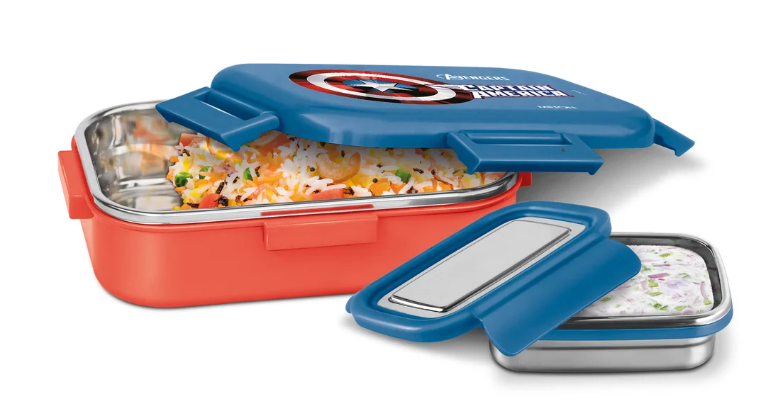 Marvel Kids Insulated Tint‑in Box (Milton) | Marvel Hugo Tiffin Box| 700 ml snap‑lock insulated lunch box for school kids image 2