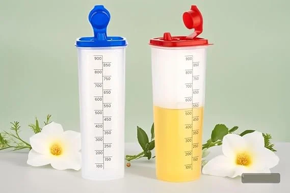 1000ML Oil Dispenser Combo Pack | Set of 2 Plastic Olive Oil |Vinegar Bottles | Airtight Leak-Proof BPA-Free Kitchen Bottles image 1