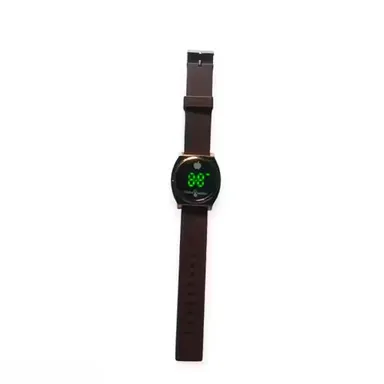 Unisex Waterproof Digital Wristwatch Brown Strap Round Dial LED Partywear Boys Girls Casual Sports Watch with Alarm Stopwatch Date Time Display thumbnail 2