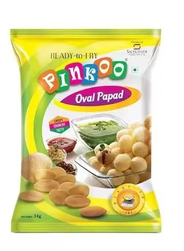 Oval Papad Crispy Fryums 1kg Pack Ready to Fry Snack Pellets | Crunchy Tea Time | Party Snacks for Kids | Home | Easy Air Fry Microwave Fryums thumbnail 0