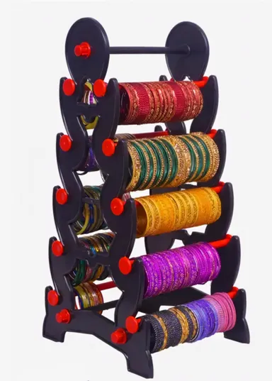 Wooden Bangle Stand | Bracelet Holder| Jewellery Organizer for Women | Dressing Table Storage Rack| Handmade Display Stand  thumbnail 0