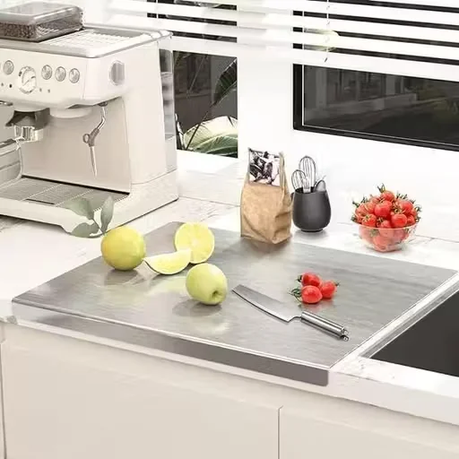 Stainless Steel Cutting Board | 42x32 cm Durable Chopping Board | Food-Grade Kitchen Board for Meat Fruits Bread image 1