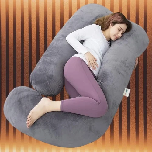 Ultra Soft Microfiber Filled Multiposition Sleeping Pregnancy Pillow | Back Support for Side Sleepers | Pack of 1  Grey image 3