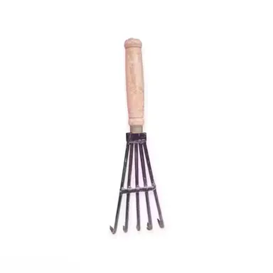 Heavy‑Duty Crop Field Scraper Soil Rake With Wooden Handle | Premium Garden Claw Tiller Tool For Farming Gardening Soil Cultivation Weed Removal And Field Prep thumbnail 1