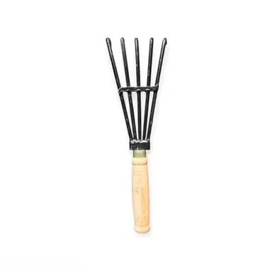 Heavy‑Duty Crop Field Scraper Soil Rake With Wooden Handle | Premium Garden Claw Tiller Tool For Farming Gardening Soil Cultivation Weed Removal And Field Prep thumbnail 2