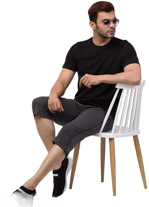 Cotton Plain Half Sleeve T-Shirt | Casual Wear| Size L image 4