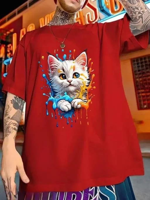 Cotton Printed T-Shirts for Men| M image 1