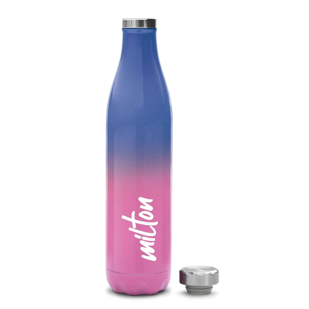 Milton Thermosteel Bottle 1 Litre | Hot and Cold Stainless Steel Water Bottle for Office| Travel| Gym| School | Leak Proof| Rust Proof| Pink image 2